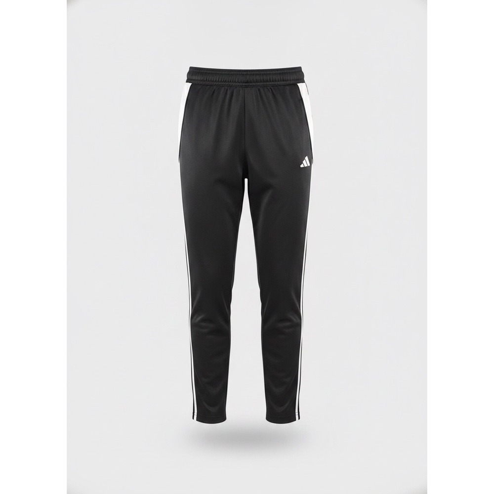 Adidas‎ Mens Black White 3 Stripe Track Pants Regular Fit Zipper Ankle Large